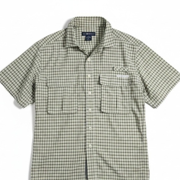 ExOfficio Air Strip Mens Green Plaid Short Sleeve Hiking Fishing Shirt Medium - Picture 2 of 10